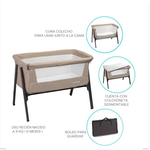 Cuna Colecho Easy Bebesit Gris o Beige - Imagen 7
