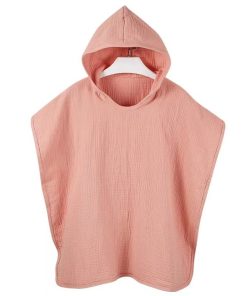 Poncho Infantil Muselina Rosa Claro