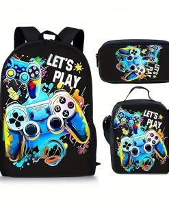 Set Escolar Mochila, Lunchera y Cartuchera Gamer
