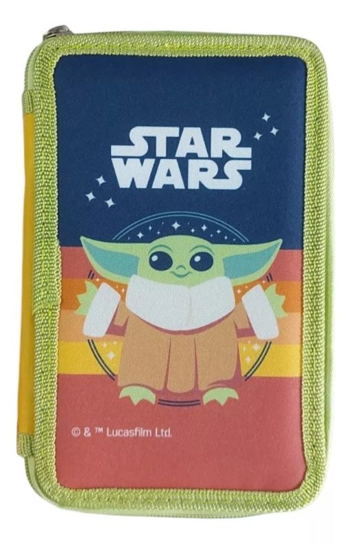 Cartuchera Disney 3 Pisos Baby Yoda con Cierre Escolar