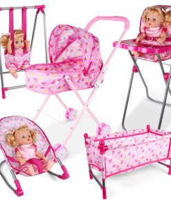 Set de 7 piezas de Juguete Bebe coche, Baby Silla , Practicuna , Silla , Jumper
