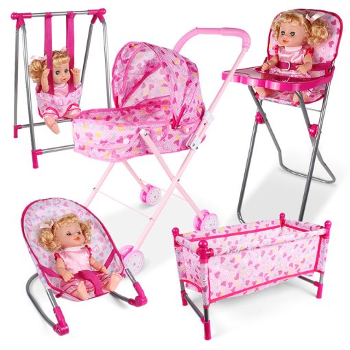 Set de 7 piezas de Juguete Bebe coche, Baby Silla , Practicuna , Silla , Jumper