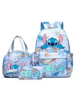 Set Escolar 3 Piezas Stitch Mochila , Lunchera y Cartuchera