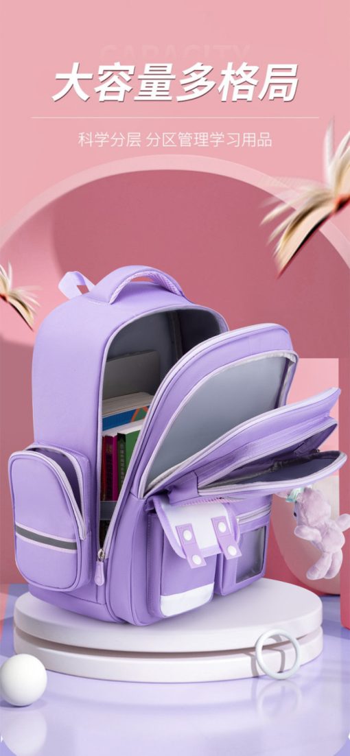 Mochila Escolar con Multiples Bolsillos y Accesorios Kuromi - Imagen 2