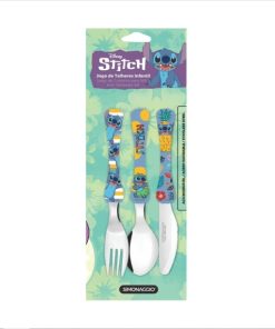 Set X3 Cubiertos Infantiles  15 cm - Stitch