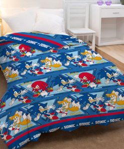 Colcha Infantil Sonic 1 Plaza 100% Microfibra
