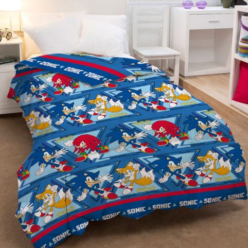 Colcha Infantil Sonic 1 Plaza 100% Microfibra