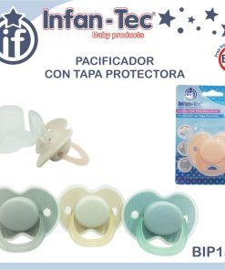 Chupete pastel liso con tapa protectora