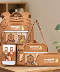 Set Escolar Capibara Mochila mas Lunchera mas Cartuchera