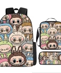 Set Escolar Labubu 3 Piezas Mochila mas Lunchera mas Cartuchera