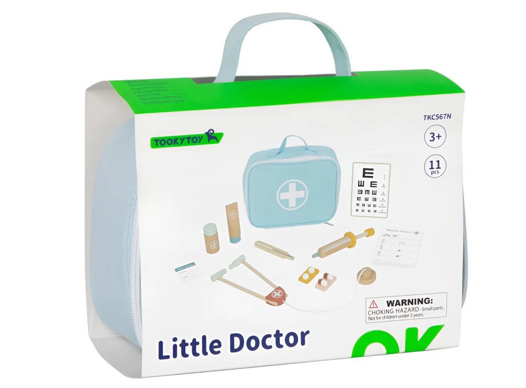 Maletín Médico Con Accesorios En Madera Para Juguetes Tooky Colorido - Imagen 2