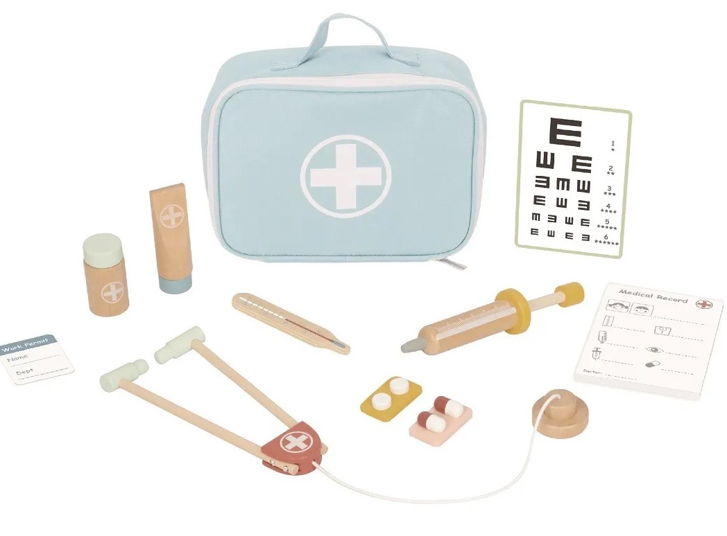 Maletín Médico Con Accesorios En Madera Para Juguetes Tooky Colorido
