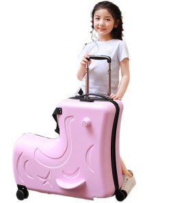 Valija Infantil Con Ruedas Giratorias Rosa Y Celeste