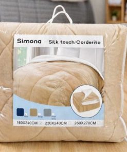 Alternative view of Acolchado de Corderito Plazas 2 plazas Sommier Beige
