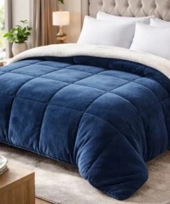 Acolchado de Corderito Plazas 2 plazas Sommier Azul
